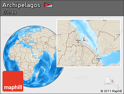 Shaded Relief Location Map of Archipelagos
