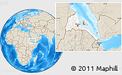 Shaded Relief Location Map of Archipelagos, highlighted country