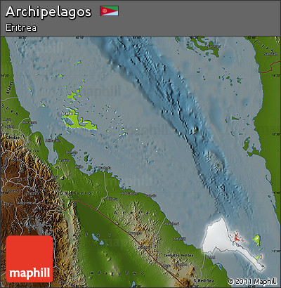 Physical Map of Archipelagos, darken