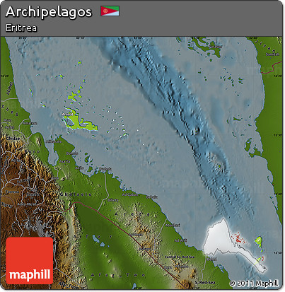 Physical Map of Archipelagos, darken