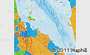 Physical Map of Archipelagos, political outside