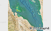 Physical Map of Archipelagos, satellite outside