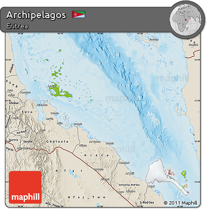 Physical Map of Archipelagos, shaded relief outside