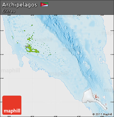 Physical Map of Archipelagos, single color outside