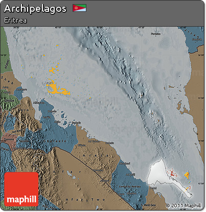 Political Map of Archipelagos, darken, semi-desaturated
