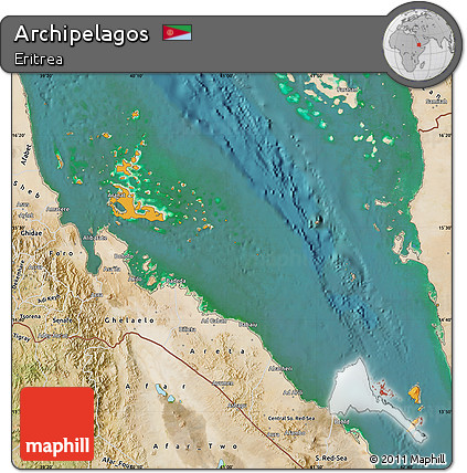 Political Map of Archipelagos, satellite outside