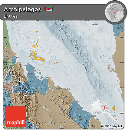 Political Map of Archipelagos, semi-desaturated