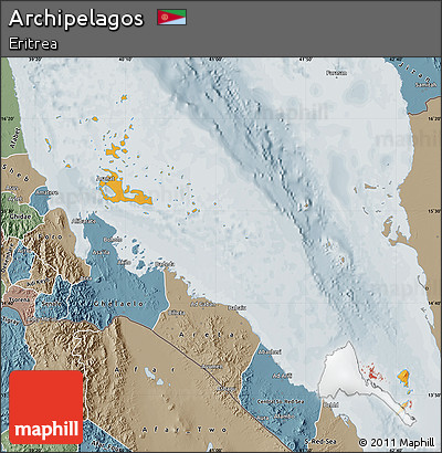 Political Map of Archipelagos, semi-desaturated