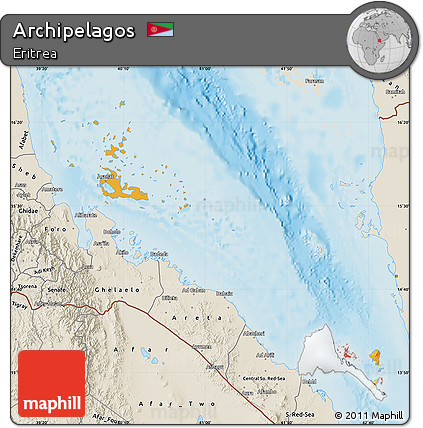 Political Map of Archipelagos, shaded relief outside