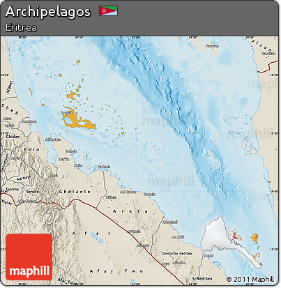 Political Map of Archipelagos, shaded relief outside