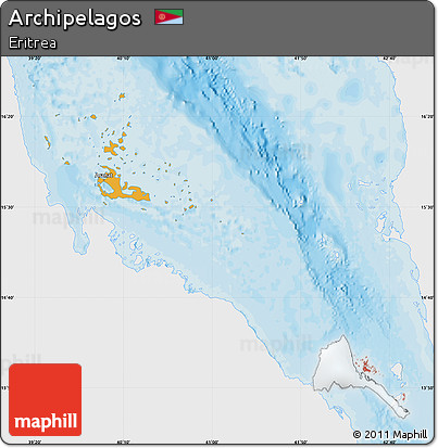 Political Map of Archipelagos, single color outside