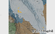 Political Shades Map of Archipelagos, darken, semi-desaturated