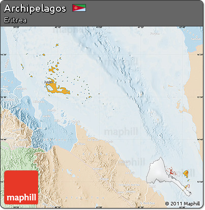 Political Shades Map of Archipelagos, lighten