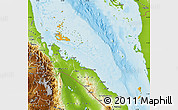 Political Shades Map of Archipelagos, physical outside