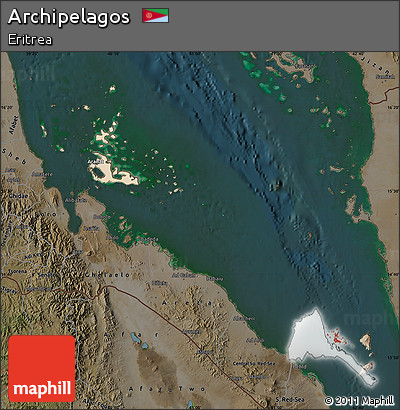 Satellite Map of Archipelagos, darken