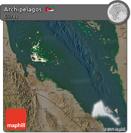 Satellite Map of Archipelagos, darken