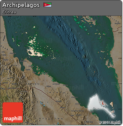 Satellite Map of Archipelagos, darken