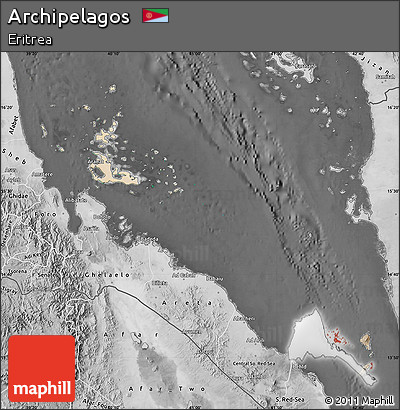 Satellite Map of Archipelagos, desaturated