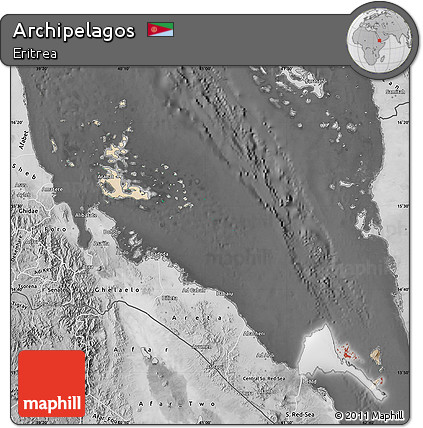 Satellite Map of Archipelagos, desaturated