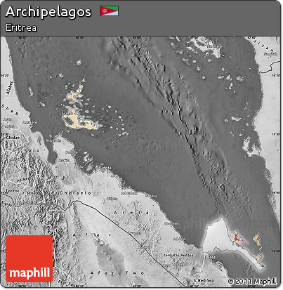 Satellite Map of Archipelagos, desaturated