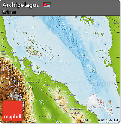 Satellite Map of Archipelagos, physical outside