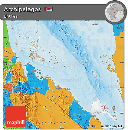 Satellite Map of Archipelagos, political outside