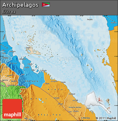 Satellite Map of Archipelagos, political shades outside