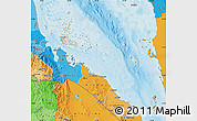 Satellite Map of Archipelagos, political shades outside