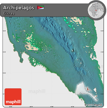 Satellite Map of Archipelagos, single color outside