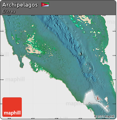 Satellite Map of Archipelagos, single color outside
