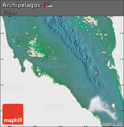 Satellite Map of Archipelagos, single color outside
