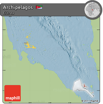 Savanna Style Map of Archipelagos, single color outside