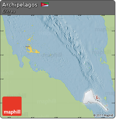 Savanna Style Map of Archipelagos, single color outside