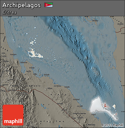 Shaded Relief Map of Archipelagos, darken