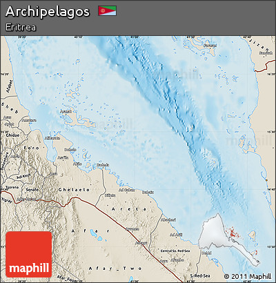 Shaded Relief Map of Archipelagos