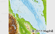 Shaded Relief Map of Archipelagos, physical outside