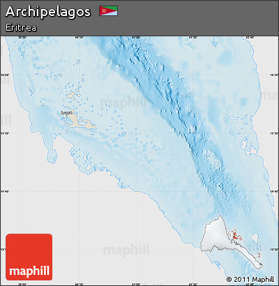 Shaded Relief Map of Archipelagos, single color outside