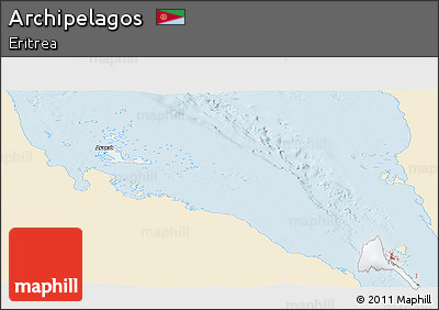 Classic Style Panoramic Map of Archipelagos, single color outside
