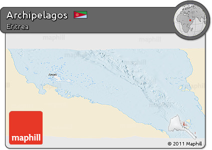 Classic Style Panoramic Map of Archipelagos, single color outside