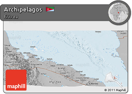 Gray Panoramic Map of Archipelagos