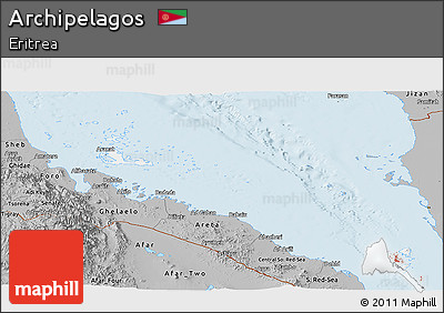 Gray Panoramic Map of Archipelagos
