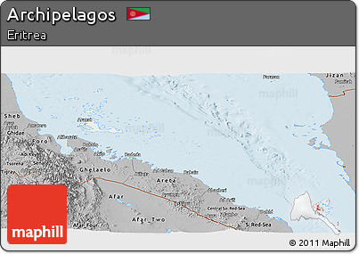 Gray Panoramic Map of Archipelagos