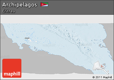 Gray Panoramic Map of Archipelagos, single color outside