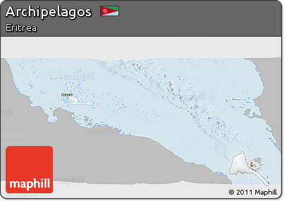 Gray Panoramic Map of Archipelagos, single color outside