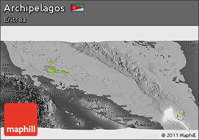 Physical Panoramic Map of Archipelagos, darken, desaturated