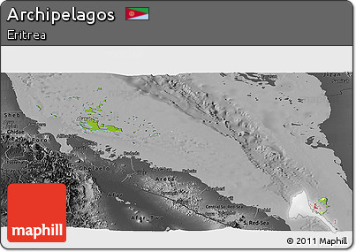 Physical Panoramic Map of Archipelagos, darken, desaturated