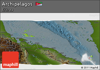 Physical Panoramic Map of Archipelagos, darken