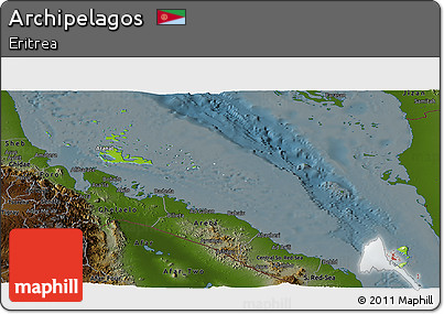Physical Panoramic Map of Archipelagos, darken