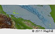 Physical Panoramic Map of Archipelagos, darken