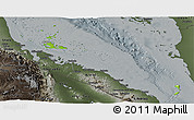 Physical Panoramic Map of Archipelagos, darken, semi-desaturated
